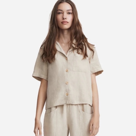 MATE THE LABEL LINEN BOXY TOP - Picture 2 of 7